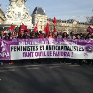 International Women's Day Celebration in Paris, France -Place de la Republique